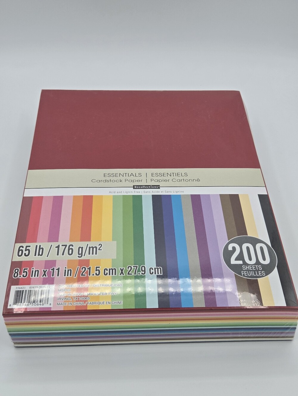 Recollections Essentials Cardstock Paper Assorted Colors 8.5x11 200 Sheets